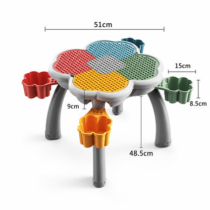 Table de Jeu Enfant avec Chaise Lapin et 152 Blocs Animaux