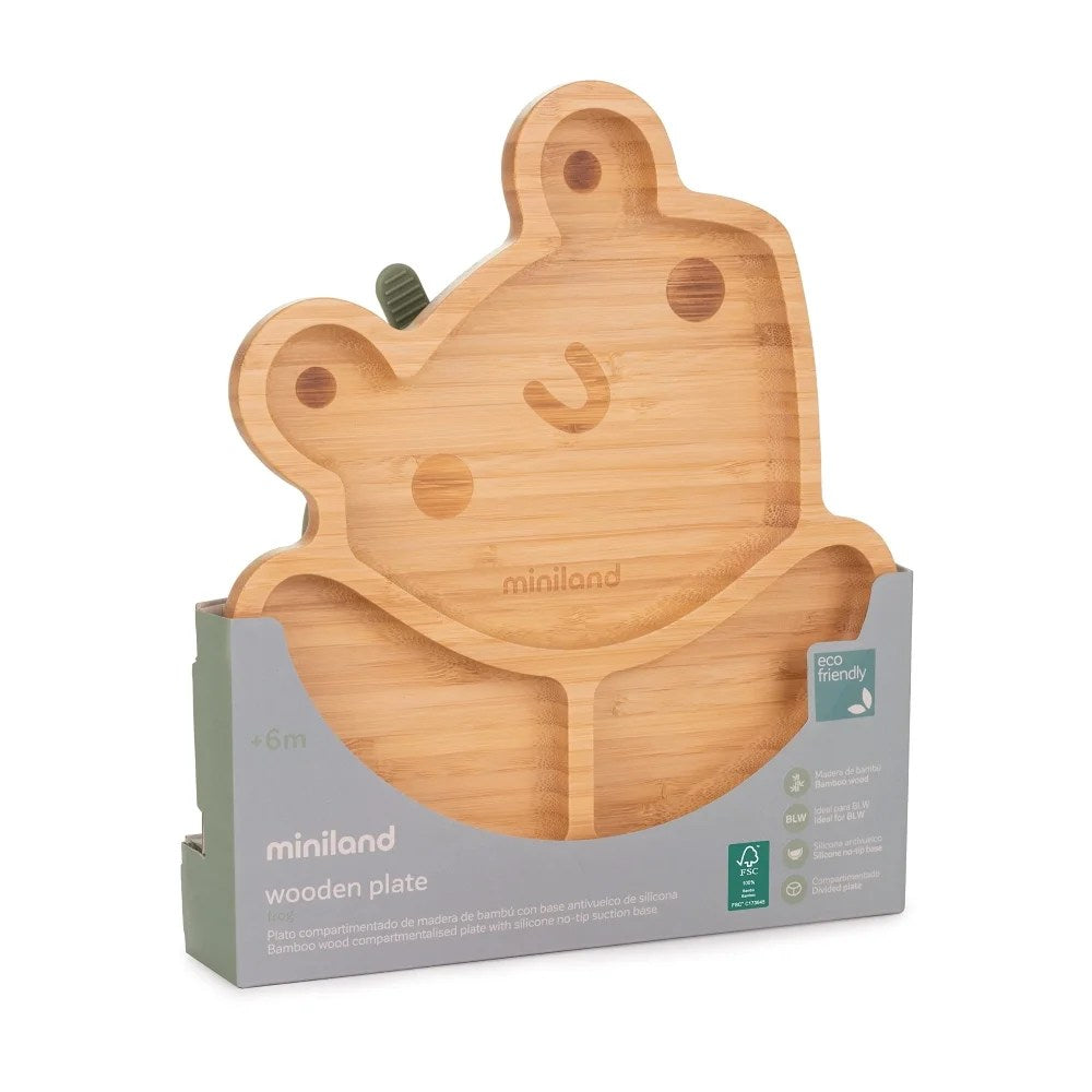 Assiette en bois grenouille Miniland