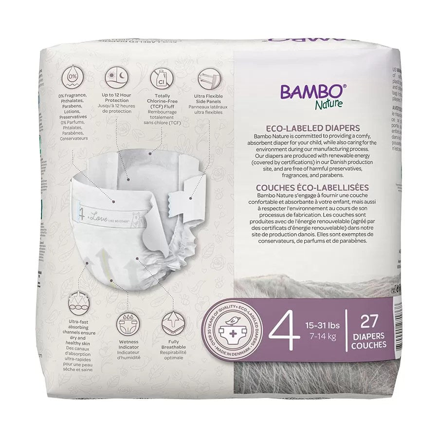 Bambo Nature – Couches Écologiques Taille 4 (7-14 kg)