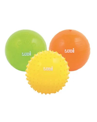 Ludi 3 Balles Sensorielles Jaune Vert Orange 6m+