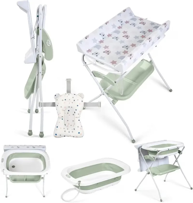 Baignoire Zoe pliable avec table à langer – Verte – Innovaciones MS