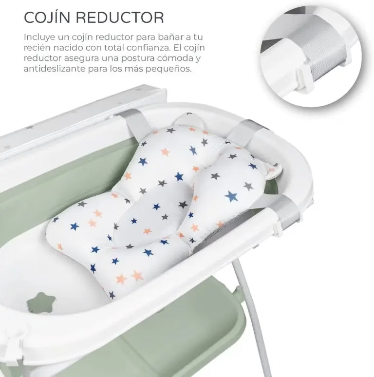 Baignoire Zoe pliable avec table à langer – Verte – Innovaciones MS