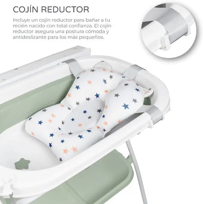 Baignoire Zoe pliable avec table à langer – Verte – Innovaciones MS