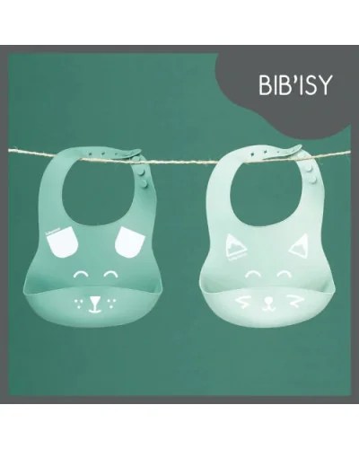 Lot de 2 bavoirs bébé en silicone BIB’ISY