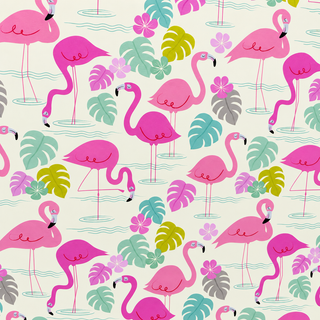Papier cadeau Flamants Tropicaux