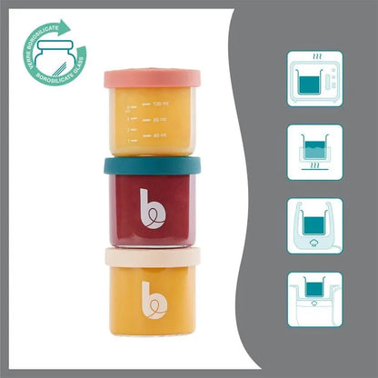 Babymoov Lot de 9 pots de conservation en Verre – 6 x 250 ml et 3 x 120 ml