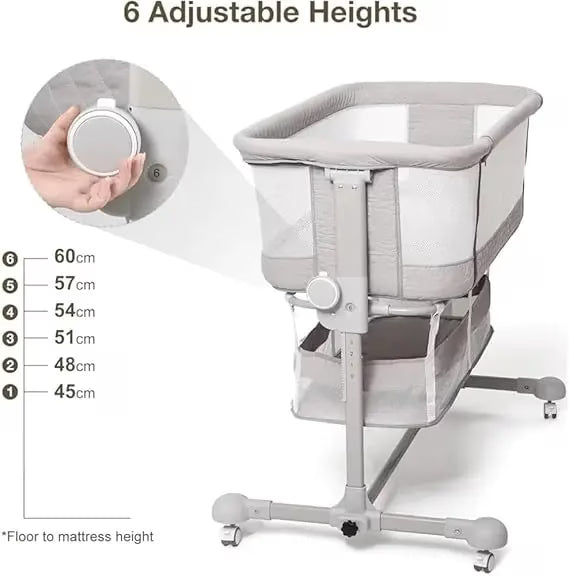 Berceau Cododo avec Rangement et Moustiquaire – Gris