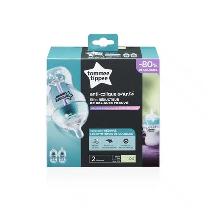 Lot de 2 Biberons Anticholique Avancé 260 ml – Tommee Tippee