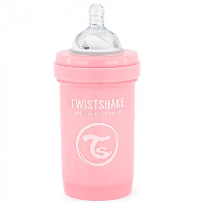 Biberon Twistshake anti-coliques 180ml 0m+ Rose