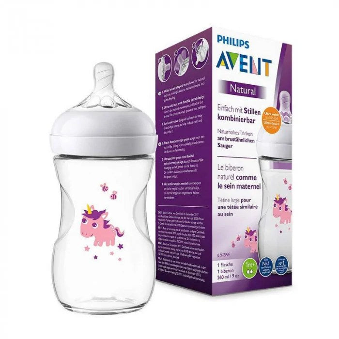 Philips AVENT Biberon Naturel 260ml +1m Scf070/25 Unicorn