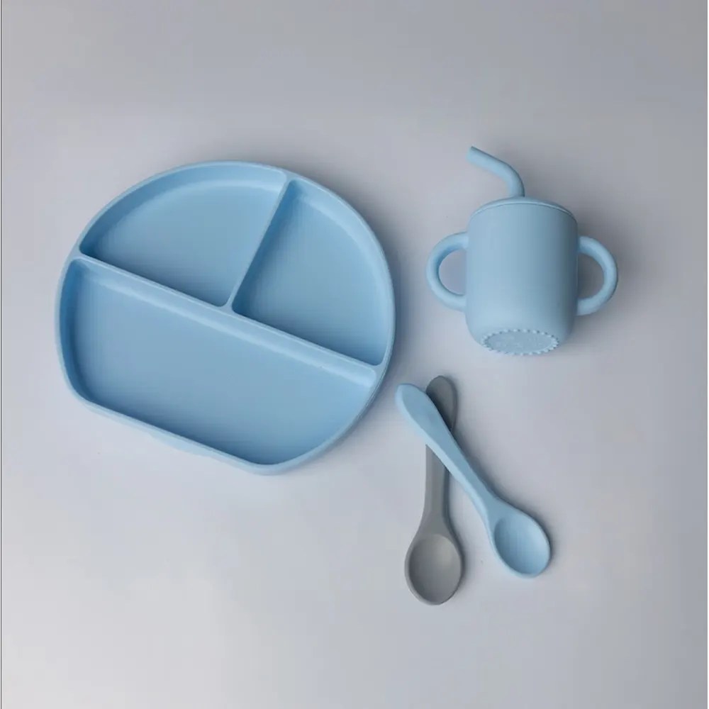 YUMMY Set de Comida de Silicona 6M+ – Azul Cielo