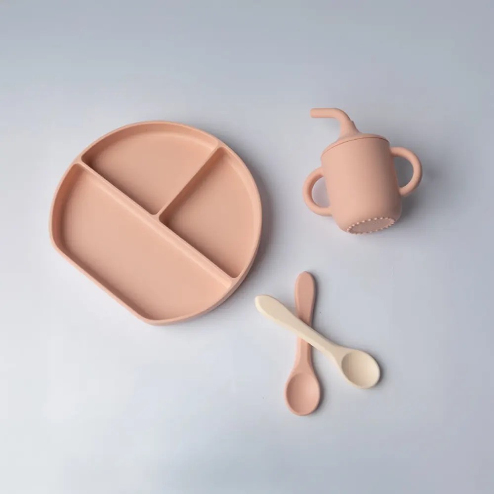 YUMMY Set de Comida de Silicona 6M+ – Rosa Empolvado