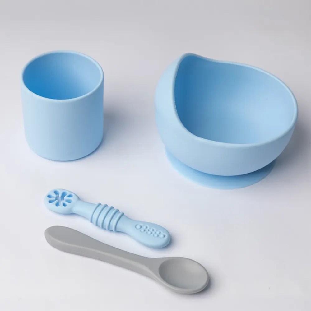YUMMY Set de Comida de Silicona 4M+ – Azul Cielo