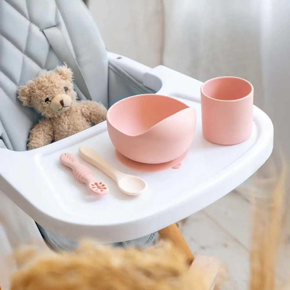 YUMMY Set de Comida de Silicona 4M+ – Blush