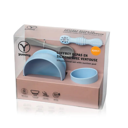YUMMY Set de Comida de Silicona 4M+ – Azul Cielo