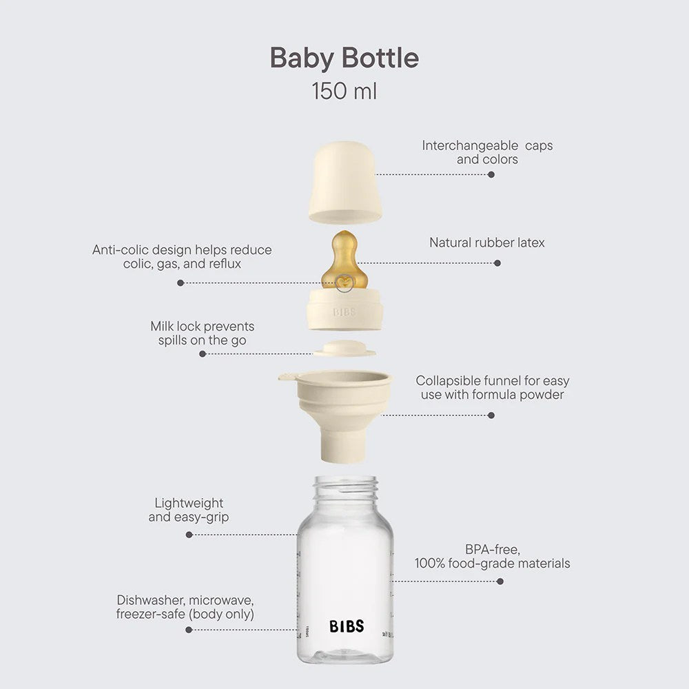 BIBS – Biberon rond 150 ml en silicone slow flow – Sage