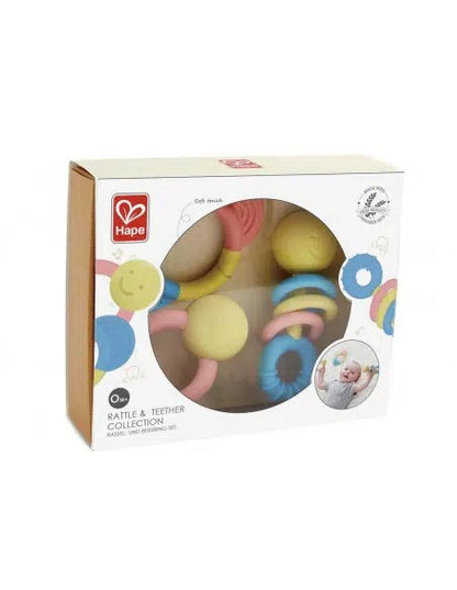 Hape Coffret d’anneaux et hochets de dentition en riz Multicolore