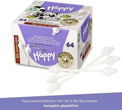 Coton tiges bébé 64 pièces Happy
