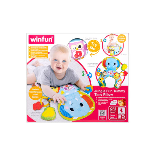 Coussin d’éveil bébé Winfun Jungle Fun Tummy Time Pillow