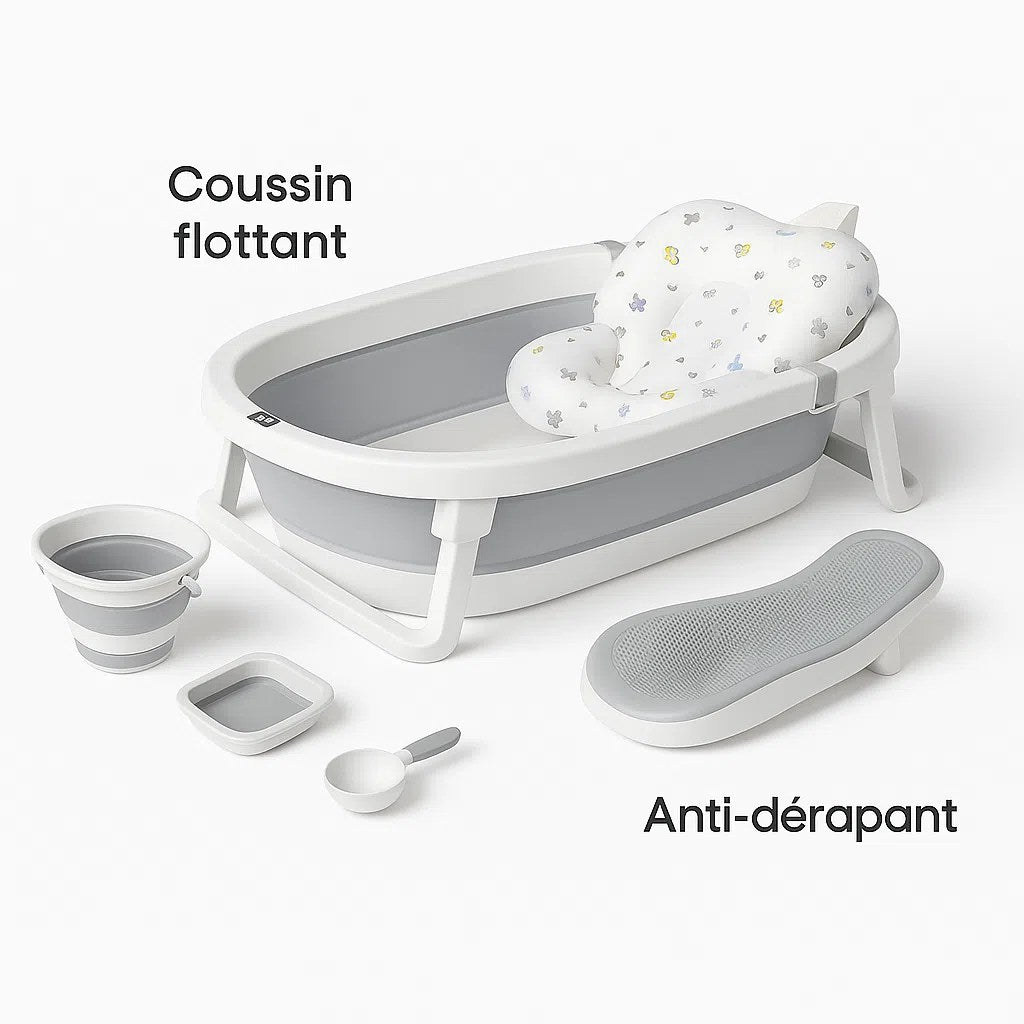 Baignoire Pliable pour Bébé avec Thermomètre – 6 en 1