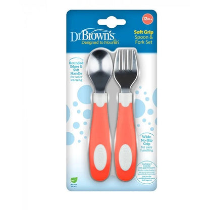 Dr Brown’s Set couverts en inox 12m+ Corail