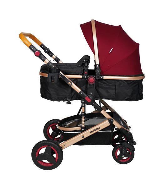 POUSSETTE URBAN TENDANCE RÉVERSIBLE GRENAT – MON BÉBÉ
