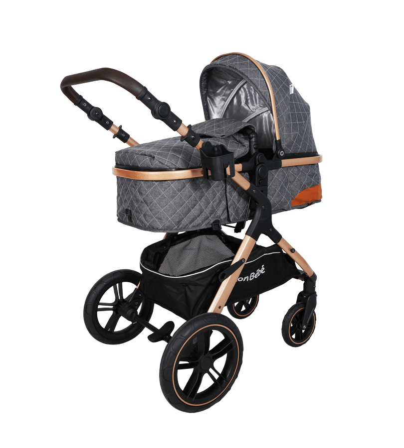 POUSSETTE TENDANCE RÉVERSIBLE GRIS – MON BÉBÉ