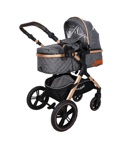 POUSSETTE TENDANCE RÉVERSIBLE GRIS – MON BÉBÉ