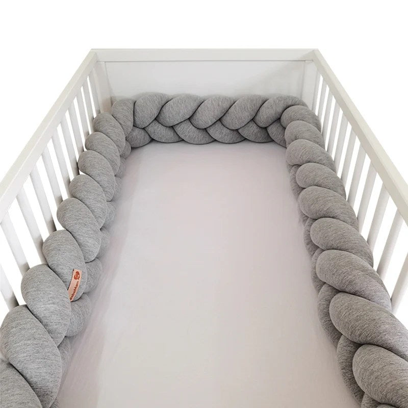 Tour de lit tressé 3 metres gris