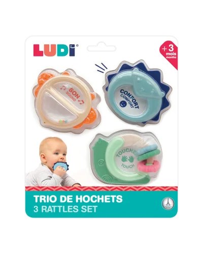 Hochet de dentition animaux LUDI ( 3 unités)