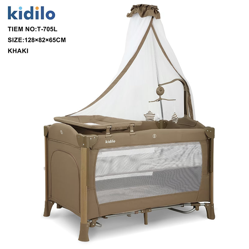 Kidilo Berceau Luxe 3 en 1 Pliable-Cododo T-705L – Biege