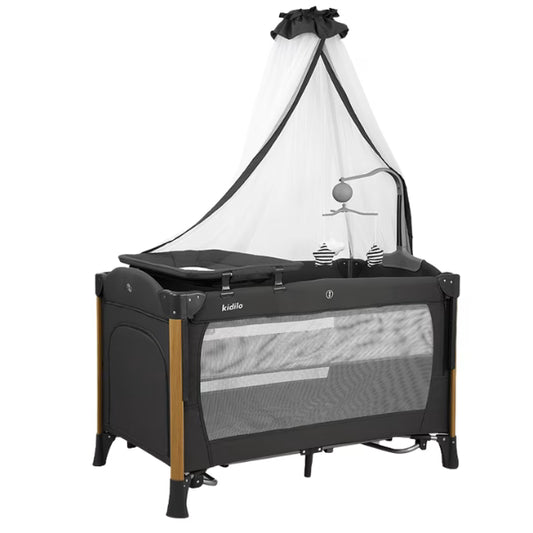 Kidilo Berceau Luxe 3 en 1 Pliable-Cododo T-705L – Gris