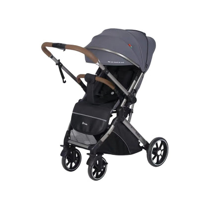 Kidilo – Poussette réversible gris +cash