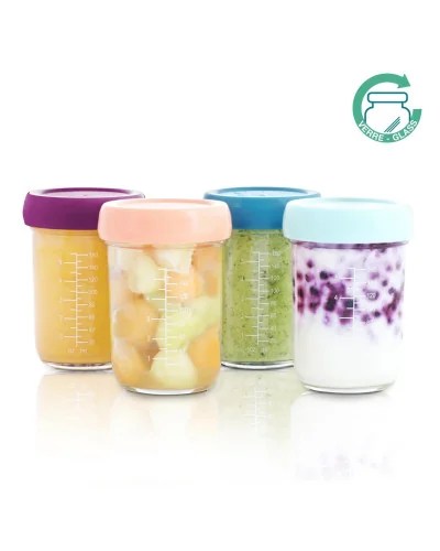 Lot de 8 Babybols en verre + Livret Recettes Bio