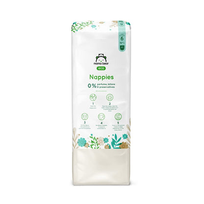 Mama Bear Couches bébé Écologiques Ultra Absorbantes Taille 6 (16+ kg) 40 couches
