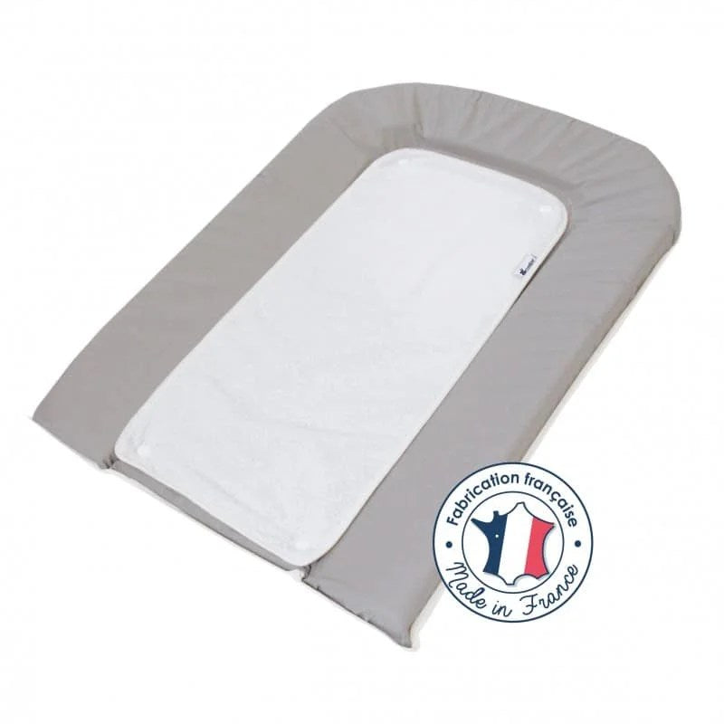 Candide Matelas à langer PVC gris avec lot d’éponges