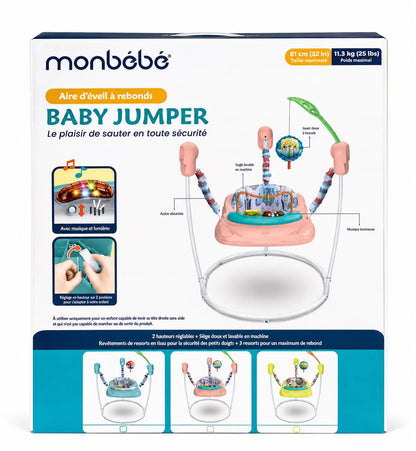 Monbébé Baby Jumper – Aire d’éveil à rebonds avec  Rose