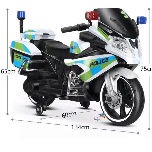 Grande Moto électrique de police 12v pour enfants