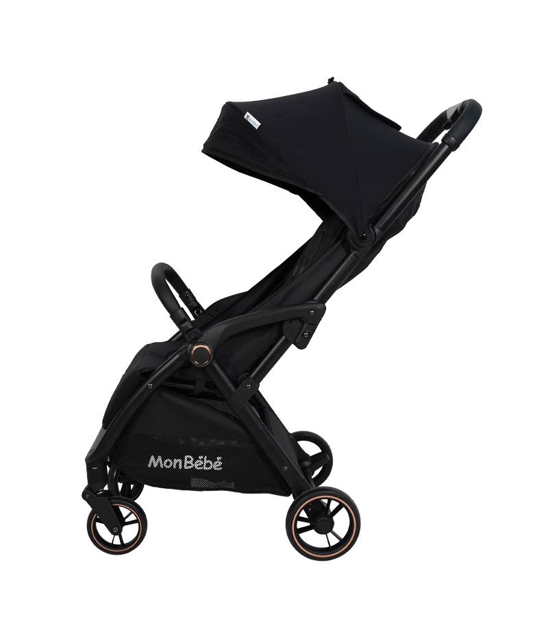 POUSSETTE AUTO-PLIANTE NOIR – MON BÉBÉ
