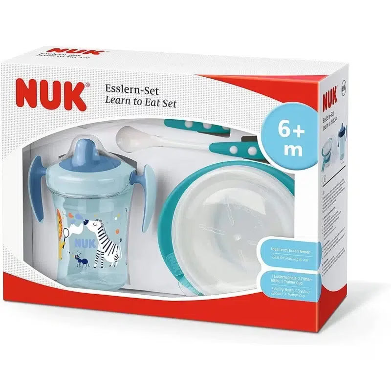NUK Set Repas 4 Pièces Bleu – Dès 6 Mois