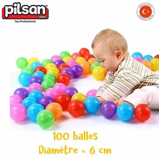 Sac de 100 Balles Pilsan – Jouet Bébé Sécurisé et Coloré