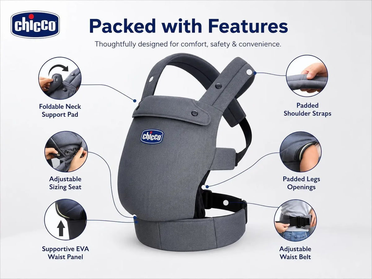 Porte-bébé Chicco 0m+ – Ergonomique et Pratique – Gris