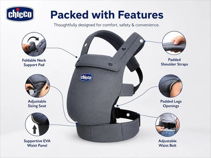 Porte-bébé Chicco 0m+ – Ergonomique et Pratique – Gris