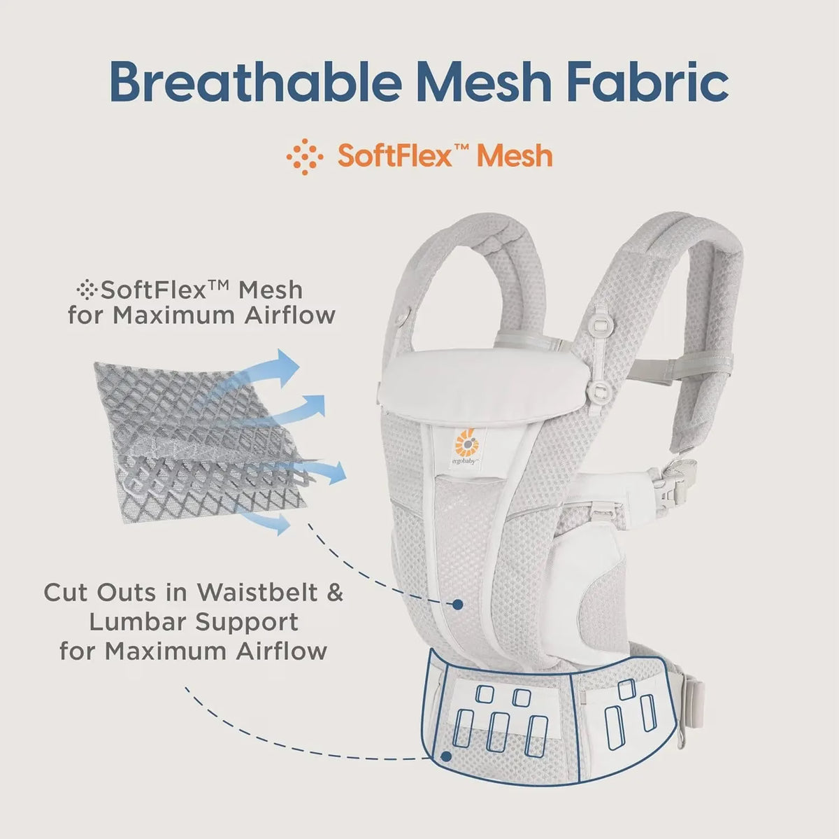 Porte-bébé ergonomique Ergobaby Omni Breeze – Bleu ardoise