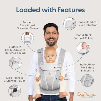 Porte-bébé ergonomique Ergobaby Omni Breeze – Bleu ardoise