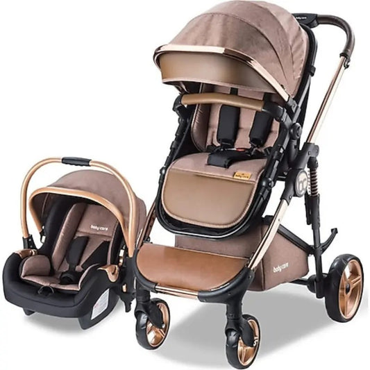 poussette duo BABY CARE – marron gold