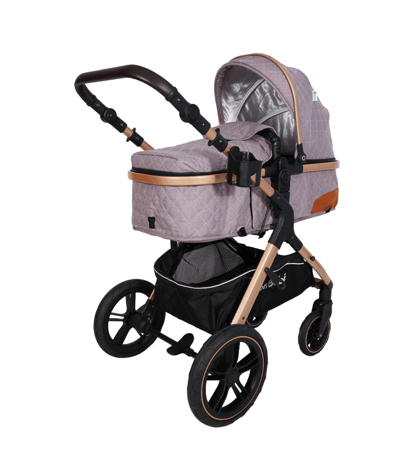 POUSSETTE TENDANCE RÉVERSIBLE ROSE – MON BÉBÉ