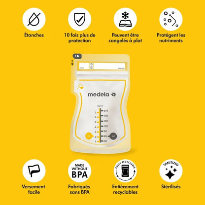 Sachets de conservation du lait maternel 100unités Medela