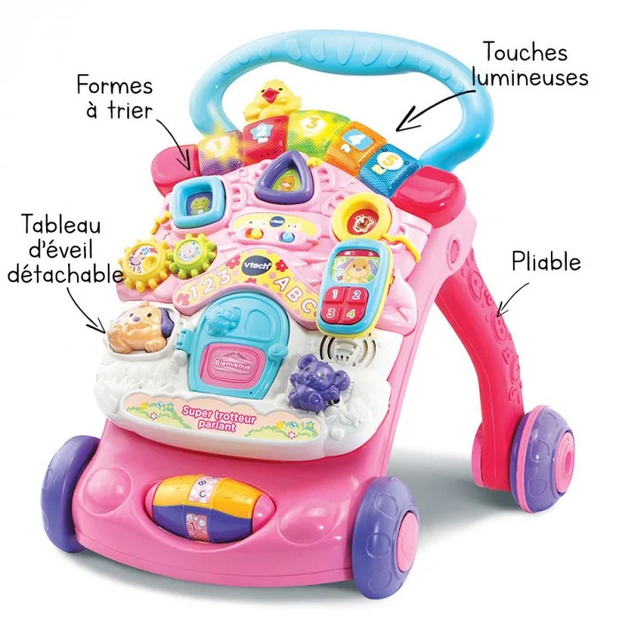 Super trotteur parlant 2 en 1 Rose de Vtech