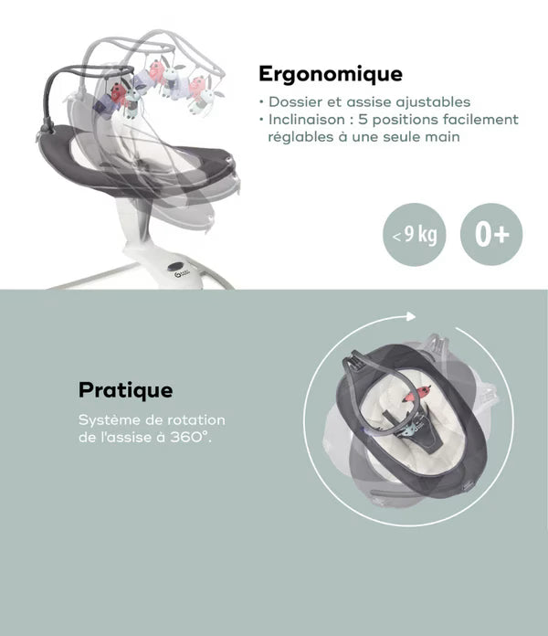 Babymoov Balancelle Électrique Swoon Motion Zinc